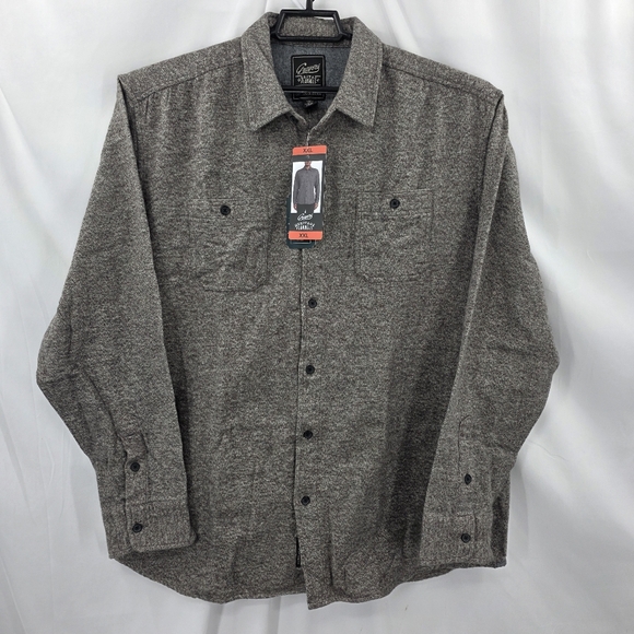 NWT Grayers Heritage Flannel Button Down Shirt Heavy Cotton Mens Size‎ 2XL Gray. - Picture 2 of 10